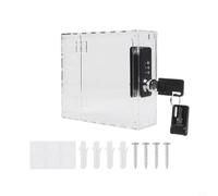 Clear Thermostat Lock Box with Key for HVAC Controls - Secure Wall Mount Cover Compatible with Most Thermostats, Acrylic Protection Case with Transparent Design(S)