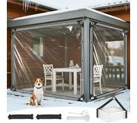 Clear Thick Tarpaulin Waterproof Heavy Duty Outdoor Gazebo Transparent Tarpaulin Clear Waterproof Tarp PVC Winter Garden Rainproof Clear Cover,H1*L1,200x650cm/7x21ft