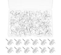 Clear Thumb Tacks, 100 Pcs Small Clear Push Pins Heart Shaped Cute Tacks for Posters Office Photo Maps School Office Cork Board Wall Hanging