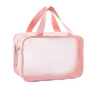 Clear Toiletry Bag Makeup Wet Dry Separation Wash Bags Large Capacity Waterproof Travel Cosmetic Bag with Handles for Women Men Holiday Pink