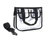 Clear Toiletry Bag Transparent EVA Travel Makeup Bag Cosmetic Organizer with Reinforced Handle Leakproof Design for Airport Security Traveling Vacation 10.6 x 8.0 x 3.5 Inches