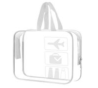 Clear Toiletry Bag with Handle - Transparent TSA Approved Makeup Cosmetic Travel Organiser, Waterproof Wash Bag for Air Travel Carry On