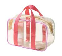 Clear Toiletry Bag - Zippered Pouch Cosmetic Storage, Travel Makeup Carrier