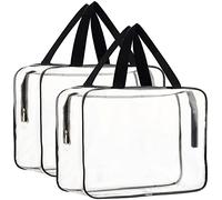 Clear Toiletry Bags, 2 Pcs Large Storage Makeup Bags Waterproof Transparent Cosmetic Gags for Travel