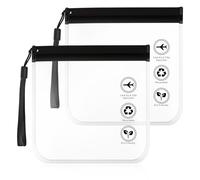 Clear Toiletry Bags, Reusable Quart Size Travel Bag Leak-Proof Airport Liquids Travel Bag with Hanging Rope Portable Travels Accessories Holiday Essentials Makeup Bags (2Pcs)