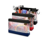 Clear Tool Pouch, Small Tool Bag, 12" Zipper Pouch, Tool Pouch Bag for Tool Box Organizers and Storage, Heavy Duty Small Tool Pouch for Men and Women,3 Pack