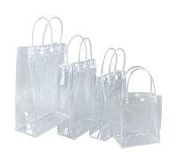 Clear Tote Bag, 20Pcs Reusable Transparent gift Tote Bags with Handles for Party Wedding Birthday (15 * 20 * 7cm)