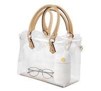Clear Tote Bag - Clear PVC Beach Bag with Zipper | Stadium Approved Waterproof Makeup Organizer, Durability and Trouble-Free for Work Clear for the E, B, Consulte la descripción, See description