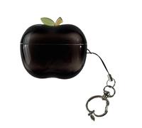 Clear TPU Case for AirPods Pro 1/2 - Shockproof Protective Cover with Rotating St-em Design, App-le-Shaped Soft Rubber Case Cute Anti-Dust (Black fo Pro1)