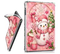 Clear TPU Case for Onyx Boox Note X3 Pro 10.3"/Onyx Boox T10C/Boox Go | Transparent TPU Shell Showcases Original Design, Cutouts for Full Port Access Accessories Cover Women Man, Pink Snowman