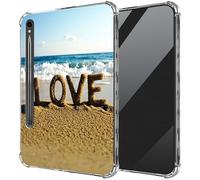 Clear TPU Case for Samsung Galaxy Tab S9 FE 10.9 inch 2023 SM-X516B/X518U/X510 Transparent Anti-Slip Shockproof Protection Cover,Word Love On The Beach