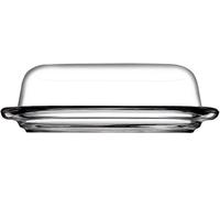 Clear transparent Glass Butter Dish storage Serving tray with holder