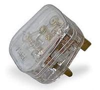 Clear Transparent Mains Electrical Plug 13A Fuse fitted Uk Power 500w Applicance