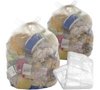 Clear Transparent Plastic Bin Bags 90L Refuse Sacks For Home, Kitchen, Bedroom & Office 18x29x39 Inch (100 Sacks)