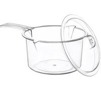 Clear Transparent Saucepan 0.5L / 0.9L - Small Cooking Pot, Milk Pan, Easy Clean Kitchen Use (0.5)