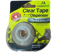 Clear Transparent Self-Adhesive Tape Roll, 18mm x 30m, with Dispenser, for Gift Wrapping, Home, Office