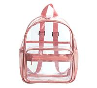 Clear Travel Backpack - Spacious Clear Book Bag, Large Capacity Transparent Backpack | Transparent Kindergarten Package, Durable Clear Bag for Kids, Teens, ADU, pink, Fare riferimento alla descrizione