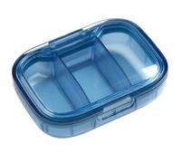 Clear Travel Pill Box - 3 Compartment, Large Capacity Daily Pill Organizer | Portable Mini Pillbox for Carrying Fish Oil, Morning, Noon, and Evening Medicines