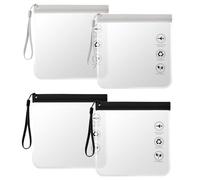 Clear Travel Toiletries Bag, 4 PackTSA Approved Toiletry Bag Airport Liquid Bags Quart Size Travel Bag Waterproof Makeup Cosmetic Bags Carry-on Travels Accessories Essentials (Black)