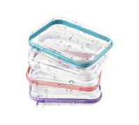 Clear Travel Toiletries Bag - PVC 20x12x5cm 4 Pack | Transparent Cosmetic Case Hard Shell Zippered Storage Bag Travel Sized Waterproof Organizer for Cosmetics Digital Items Snacks and Daily Use