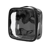 Clear TSA Approved 3-1-1 Travel Toiletry Bag/Transparent See Through Organiser (Black)