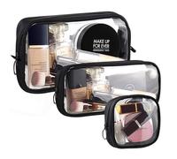 Clear TSA Approved Toiletry Bag in cheetah Print - 3-Pack (Large,Small&Mini) Clear Makeup Cosmetic Bag with Zipper, Quart Size Travel Essential Organizer for Women, Ideal for Carry-on Luggage