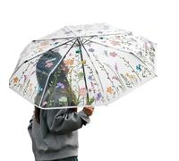 Clear Umbrella Automatic Open and Close Portable Floral Canopy | Folding Rain Umbrella for Wedding Outdoor Beach Party Prom Event Kids Adults