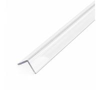 Clear uPVC Plastic Rigid Corner Trim 1 Metre Length - 50mm 90 Degree Angle Edge Protector for Walls, Panels & Corners - Strong Durable PVC - Size 50mm - Pack of 5