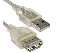 kenable USB 2.0 Extension Cable A Male to A Female 24AWG Shielded with Ferrite Core Clear 1m