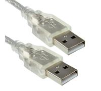 kenable CLEAR USB 2.0 Hi-Speed A Plug to A Plug Cable Lead 24AWG Ferrite 1m