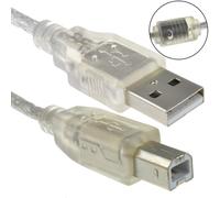 kenable CLEAR USB 2.0 Hi Speed A to B Cable Lead For Printers 24AWG Ferrite 1m