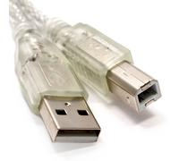 kenable CLEAR USB 2.0 Hi-Speed A to B Cable Lead For Printers 24AWG Ferrite 2m
