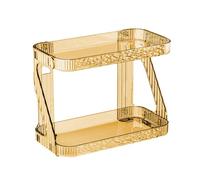 Clear Vanity Tray - Makeup Storage Organiser, Wall Mounted Perfume Rack | Two Tier Skincare Organizer, Stylish Design Bathroom Organizer, Versatile Counter Tray for Makeup, Lotions, 11.0x5.7x8.3in