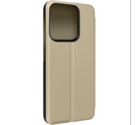 Clear View Folio Case for Xiaomi Redmi 12C with Mirror Cover Video Stand Gold