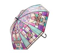Clear Vintage Parasol umbrella, Stained Glass umbrella, Full Automatic Clear Tote