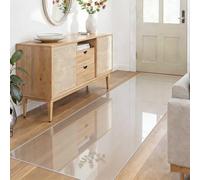 Clear Vinyl Plastic Floor Runner Rug, Laundry Living Room Protector Mat for Hard Floors, Waterproof for Dining Room, Kitchen, Entryway,90x650cm(35x256inch)