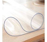 Clear Vinyl Plastic Sheet Clear Tablecloth Desk Cover Protector Flexible 2mm Thick Crystal Heavy Duty 90x160cm/100x180cm/100x300cm Rectangular Table Pads for Desk/Kitchen/Dining Room(90x160cm/35.4x63i