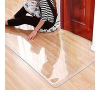 Clear Vinyl Runner Rug - Non-Skid Waterproof Floor Protector for Hallway, Kitchen & Entrance - Low Pile Carpet Pad, 60/70/80/90cm Wide, 1.5mm Thick
