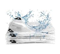 Clear Vinyl Tarp 0.35mm Clear PVC Tarp, with Grommets, Duty Heavy Tear Resistant Cover for Camping, Plants Greenhouse, Cars, Patio and Pavilion (3x6m/9.8x19.7ft)