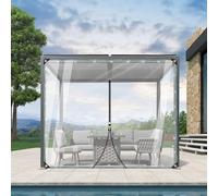 Clear Vinyl Tarp 1x1m,1.8x3m,2x2.5m,2.5x3m,Transparent Pvc Waterproof Tarpaulin Cloth with Eyelets,Pergola Patio Side Panels,Outdoor Rainproof,Windproof,Multi-purpose Tarp,WxH-1.8x2.4m/5.9x7.9ft