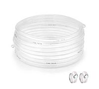 Clear Vinyl Tubing 1/2" ID × 5/8" OD -100 Ft 60PSI,Flexible Plastic Tubing,BPA Free Non-Toxic, Multipurpose Hybrid Clear Reinforced Tubing with 2 Screw Clamps