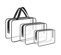 Clear Wash Bag for Toiletries, Funnasting 3 in 1 Waterproof Clear PVC Travel Makeup Bag Business Bathroom for Men, Women and Kids