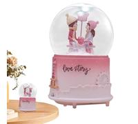 Clear Water Musical Snow Globe - Luminous Decoration with Cartoon Couple Statue | Lovely Music Box Ball, Romantic Valentine's Day Gift for Couples