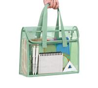 Clear Waterproof File Bags, Large Capacity Foldable Transparent Book Pouches for School Office, A4 Document Textbook Homework Organizer