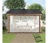 Clear Waterproof Pergola Side Panels Tarpaulin with Eyelets Plastic Partition Screen Customizable Outdoor Tarp Curtain for Porch Gazebo Patio,H*L,150x150cm/5x5ft