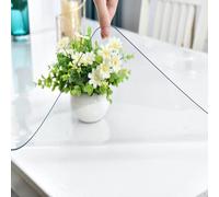 Clear Waterproof Tablecloth 140x200cm - 1.5mm Thick Non-Slip PVC Table Protector for Kitchen Dining Office & Writing Desk - Easy Wipe-Clean Transparent Cover