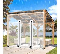 Clear Waterproof Tarp Curtains with Zipper Door - Transparent PVC Side Panels for Pergola Gazebo & Patio - 4.6m x 2m (15.1 x 6.6ft) with Eyelets for Easy Installation