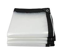 Clear Waterproof Tarpaulin Lightweight 5 Mil Polyethylene Tarp Cover Multi-Purpose Reinforced Edges Windproof andTransparent 2x4m/6x12ft for Outdoor Use