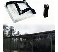 Clear Waterproof Tarpaulin, Waterproof Reinforced Tarpaulin Cover With Eyelets, For Outdoor Garden Furniture, Patio And Roof(6X12 Ft)