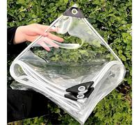 Clear Waterproof Tarpaulin with Eyelets HeavyDuty 0.35mm PVC Tarp Sizes: 0.8x1.6m 0.8x2m 1.2x2.2m 2.4x4.6m Ideal for Camping Canopy Carport Tent Wind Protection